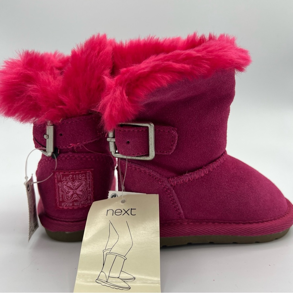 NEXT Kid's Babies Warm Winter Boots UK size 3, US 4 - 2 pairs; 1 Pink and 1 Navy